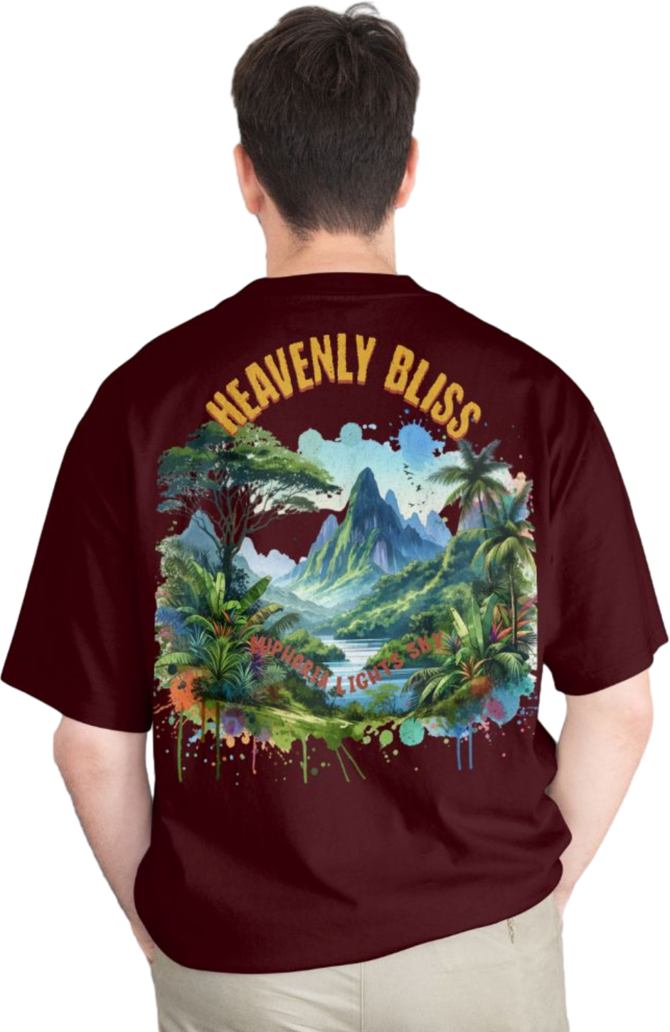 Heavenly Bliss Maroon Edition – Premium Oversized Cotton T-Shirt 🤎