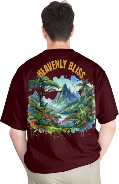 Heavenly Bliss Maroon Edition – Premium Oversized Cotton T-Shirt 🤎