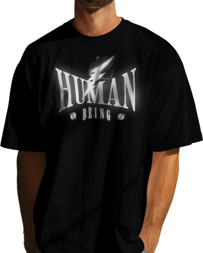 Human Being Black Edition – Premium Oversized Cotton T-Shirt 🖤