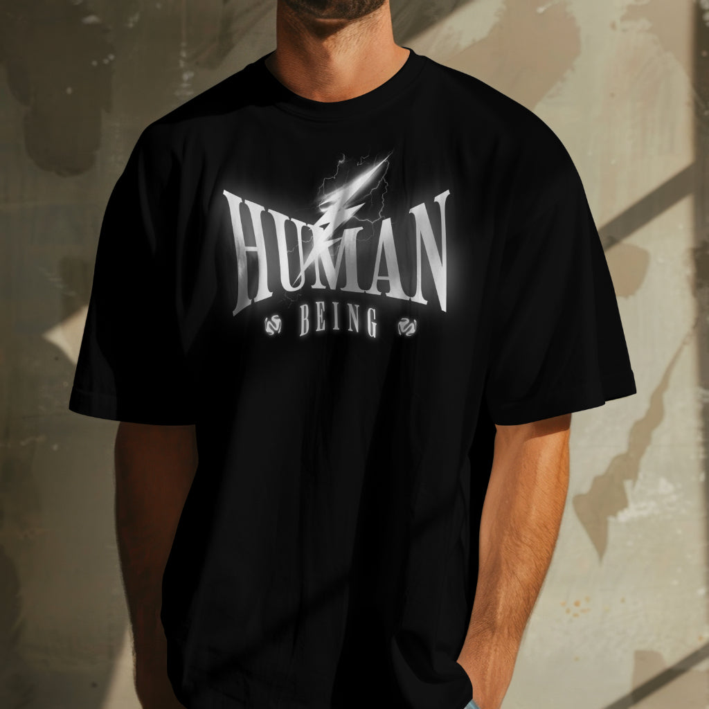 Human Being Black Edition – Premium Oversized Cotton T-Shirt 🖤