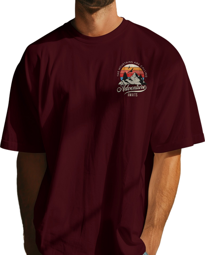 Adventures Calling Maroon Edition – Premium Oversized Cotton T-Shirt 🤎