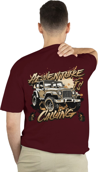 Adventures Calling Maroon Edition – Premium Oversized Cotton T-Shirt 🤎